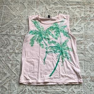 J. Crew Sequin Palm Tree Tank Top | S
